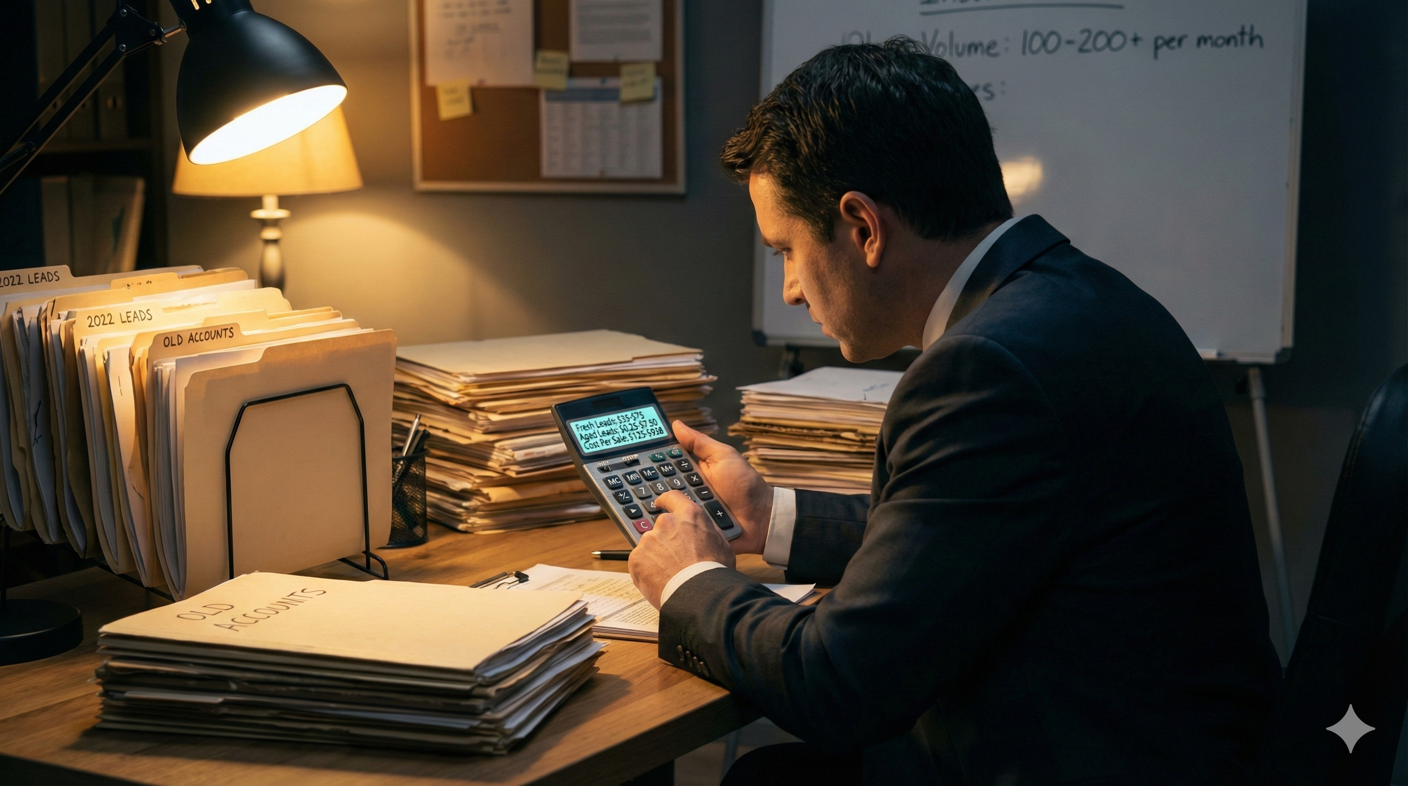 Insurance agent working with aged life insurance leads showing cost comparison